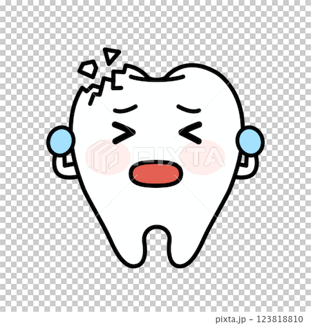 Missing tooth character illustration 123818810