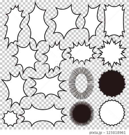 ギザギザ 爆発 吹き出し セット ベーシック 123818961