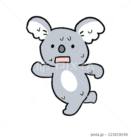 コアラ ずぶ濡れ 走る 123819248