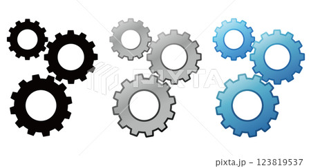 噛み合う歯車のアイコン　セット 123819537