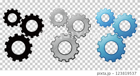 噛み合う歯車のアイコン　セット 123819537