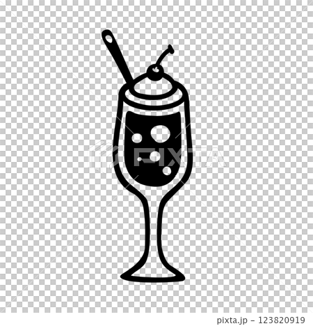 シンプルなクリームソーダのイラスト素材 123820919