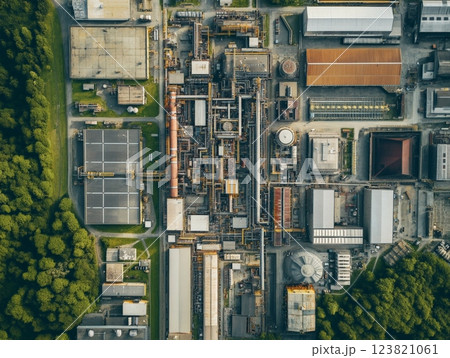 Aerial View of Industrial Complex. 123821061