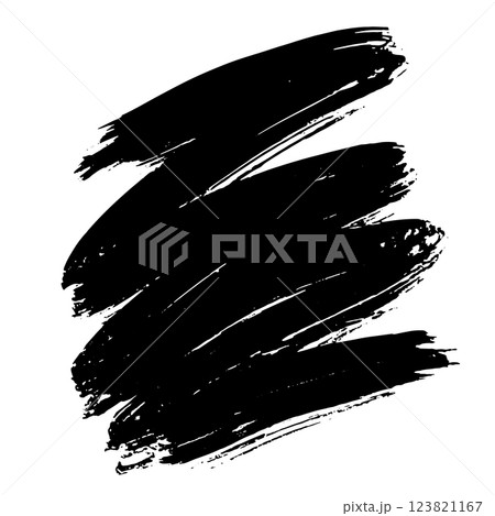 Hand Drawn Black Ink Paint Dry Brush Banner 123821167