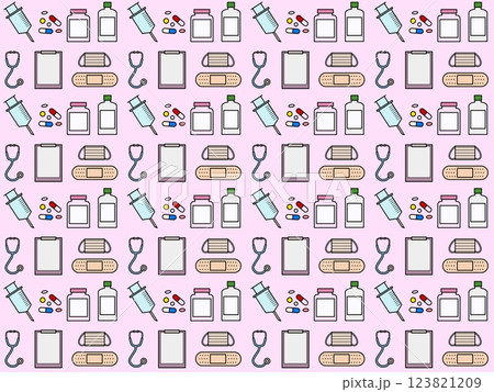 医療のシームレスパターン A-6 医療のシームレスパターン A-6 123821209