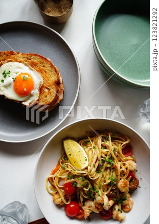 エビのパスタ エビのパスタ 123821292