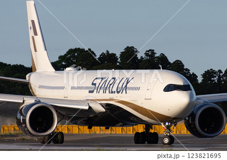 スターラックスA350-900成田空港タキシング スターラックスA350-900成田空港タキシング 123821695