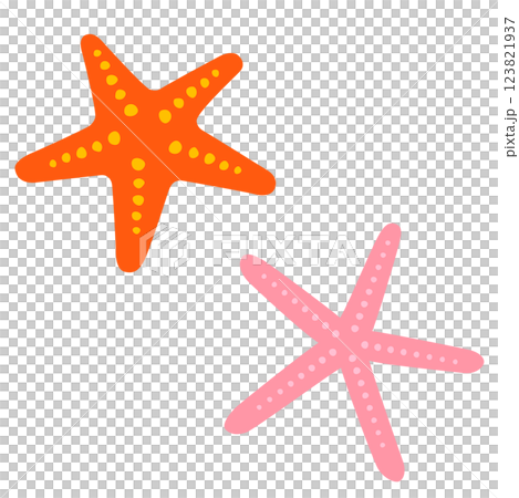 オレンジとピンクのヒトデ オレンジとピンクのヒトデ 123821937
