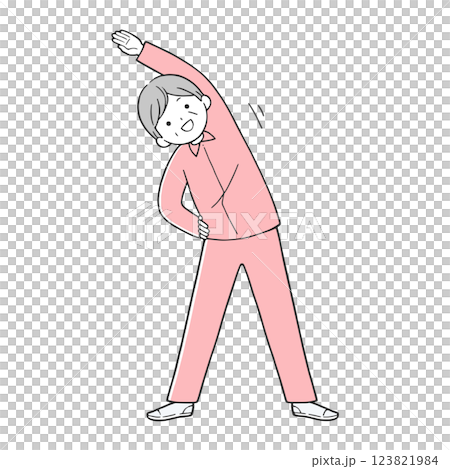 做運動的老年婦女 健康的老人 123821984