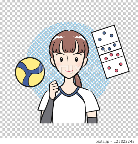 努力打排球和參加排球社團活動的女學生(附背景) 努力打排球和參加排球社團活動的女學生(附背景) 123822248