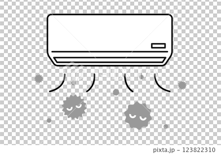 Vector illustration of mold, virus, dust and air conditioner Vector illustration of mold, virus, dust and air conditioner 123822310