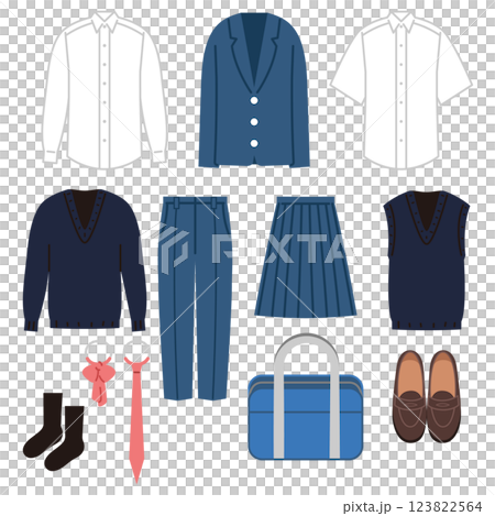 School uniform illustration set School uniform illustration set 123822564