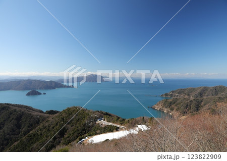 三方五湖 雪景 銀世界 123822909