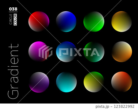 グラデーションの円形スタイルのセット 038 123822992