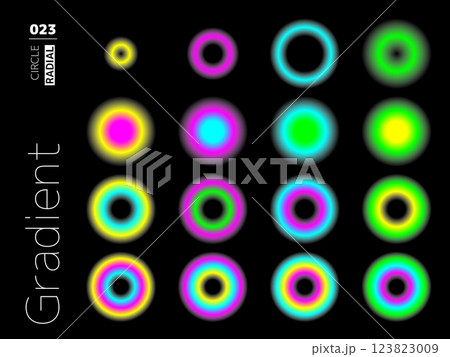 グラデーションの円形スタイルのセット 023 123823009