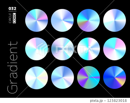 グラデーションの円形スタイルのセット 032 123823018