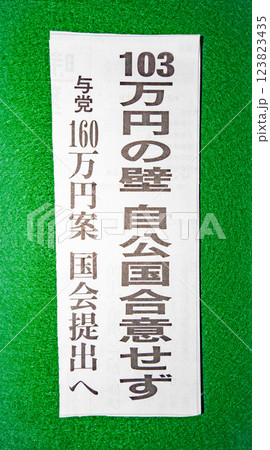 103万円の壁に関する新聞記事見出し 103万円の壁に関する新聞記事見出し 123823435