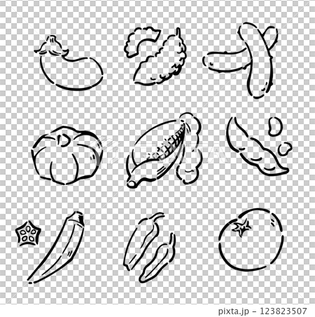 蔬菜線描 123823507