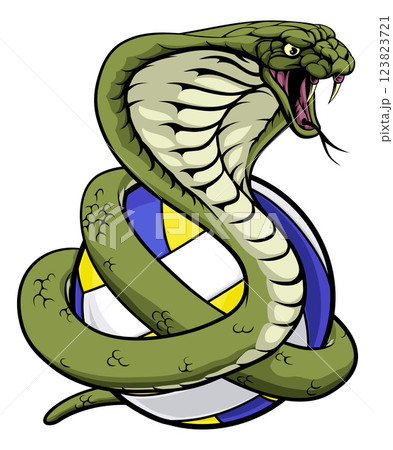 Cobra Snake Volleyball Ball Mascot 123823721