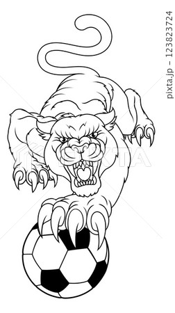 Panther Soccer Football Pool Billiards Ball Mascot 123823724