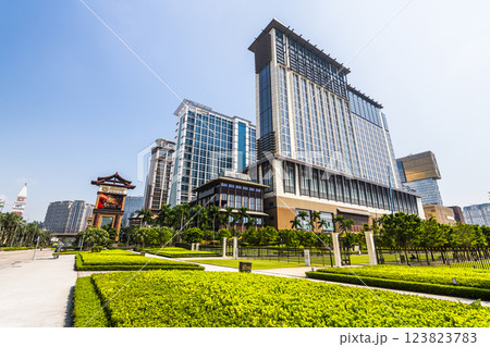Beautiful view of Londoner is a hotel casino resort on the Cotai Strip in Macau, China. 123823783