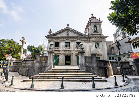 View of St Anthony's Church in Macau, is one of the UNESCO World Heritage. View of St Anthony's Church in Macau, is one of the UNESCO World Heritage. 123823788