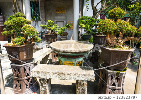 The site where the Treaty of Mong-Ha was signed between China and America by Pou Chai Temple (Kun Iam Tong), a famous Historic Site in Macau.  123823797