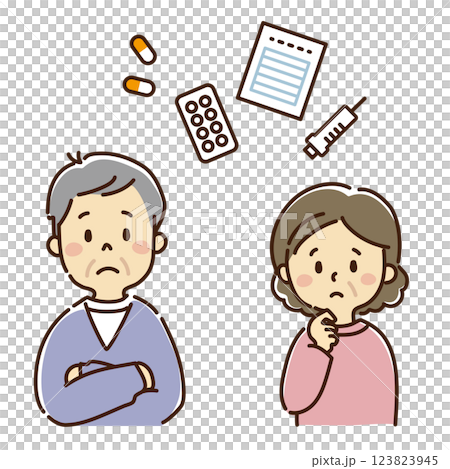 考慮醫學的資深夫婦 考慮醫學的資深夫婦 123823945