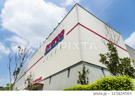 View of Costco wholesale storefront in Taichung, Taiwan. Costco Wholesale Company is the largest membership warehousing club in the United States. 123824563