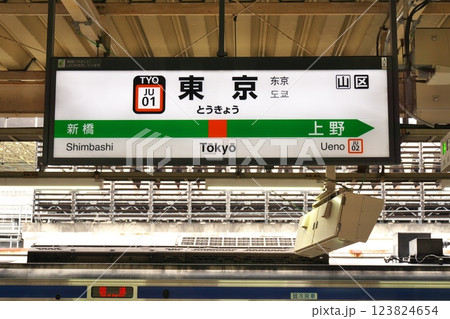 東京駅東海道線ホームの駅名標 123824654