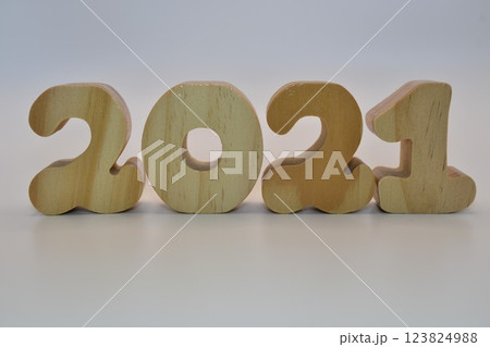 木製の玩具 年号 2021 木製の玩具 年号 2021 123824988