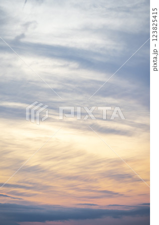 春の夕焼け 夕焼け 夕暮れ 春空 3月 【神奈川県】 123825415