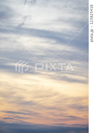 春の夕焼け 夕焼け 夕暮れ 春空 3月 【神奈川県】 123825416