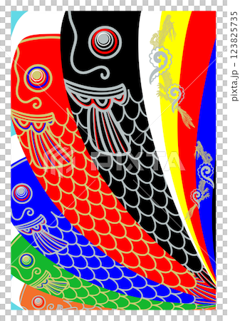 Illustration of a simple carp streamer Illustration of a simple carp streamer 123825735