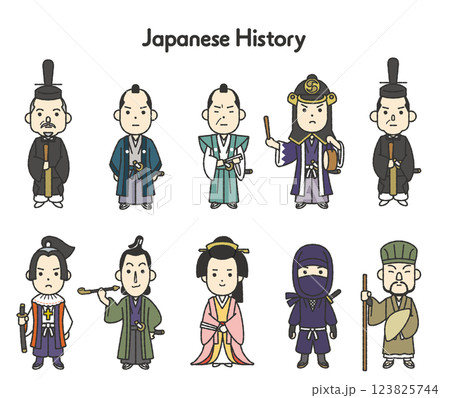 日本史全身イラスト 江戸時代 123825744