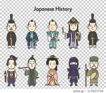 日本史全身イラスト 江戸時代 123825744