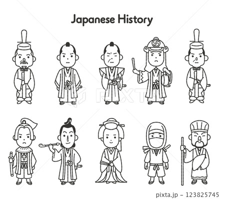 日本史全身イラスト 江戸時代 123825745