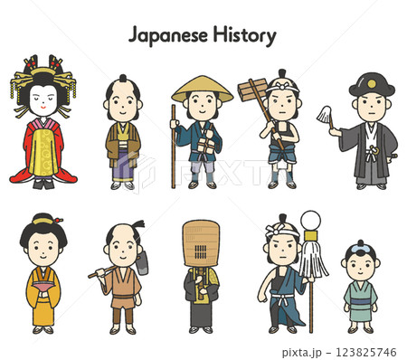 日本史全身イラスト 江戸時代 123825746