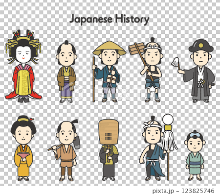 日本史全身イラスト 江戸時代 123825746