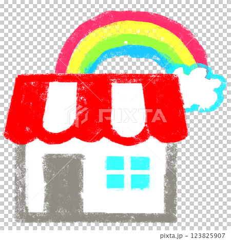 簡單插畫蠟筆觸感新店開業 123825907