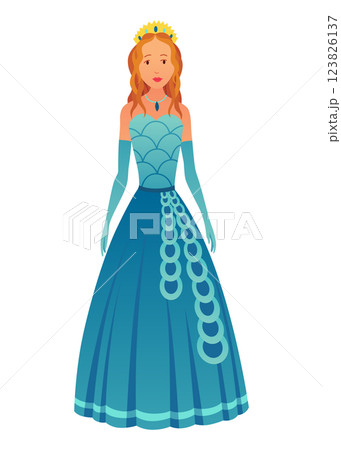 A delightful of colorful dresses showcasing charming cartoon princess and character 123826137