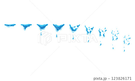A sprite sheet, a water trap, a splash. Animation for a game or a cartoon A sprite sheet, a water trap, a splash. Animation for a game or a cartoon 123826171