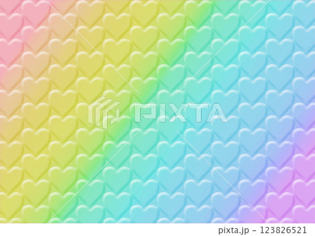 ハート模様のキルティング風 虹色グラデーション ハート模様のキルティング風 虹色グラデーション 123826521