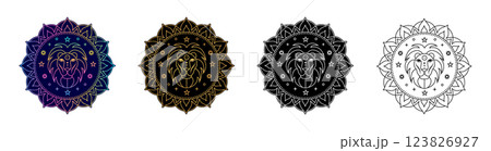 Set of Leo zodiac sign 123826927