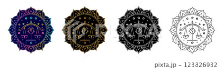 Set of libra zodiac sign  123826932