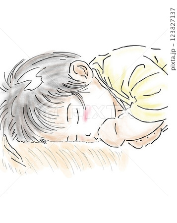 赤ちゃんの寝顔 123827137