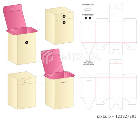 Box packaging die cut template design. 3d mock-up Box packaging die cut template design. 3d mock-up 123827293