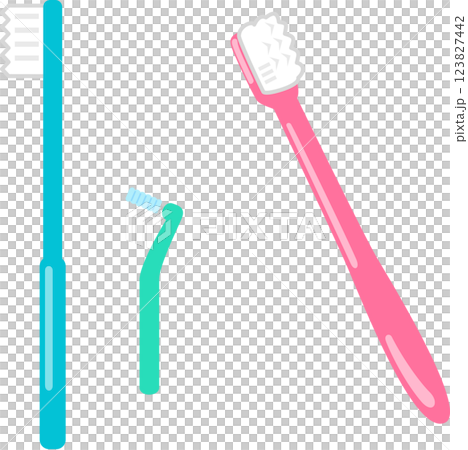 牙刷和牙間刷的變形圖 牙刷和牙間刷的變形圖 123827442