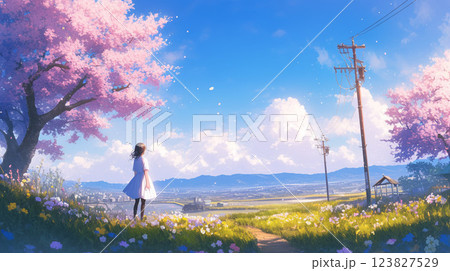 卒業シーズンの教室と学校の風景 123827529