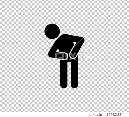 Stomach ache pictogram vector 123828344